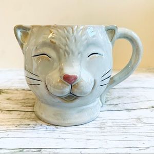 White Cat Stoneware Coffee Mug - 18oz